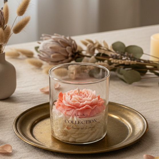 BOUGIE COLLECTION - PIVOINE ABRICOT - Unik & Sens