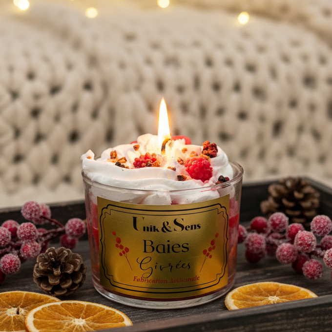 BOUGIE GOURMANDE - BAIES GIVRÉES - Unik & Sens